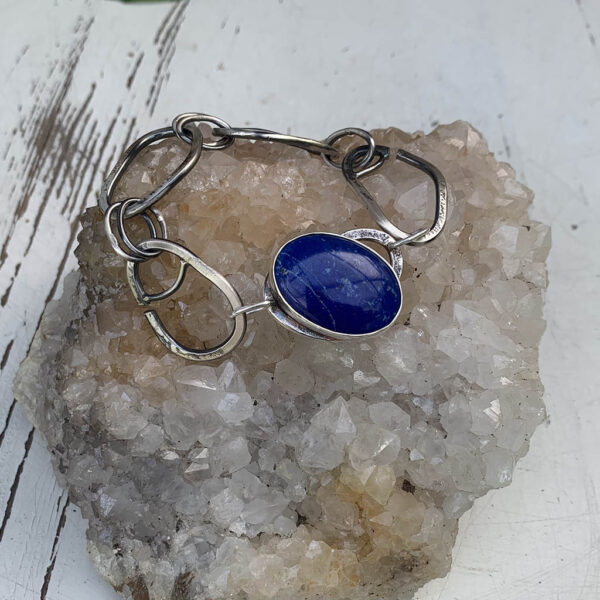 InnerJewels armband met schakels en lapis lazuli