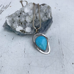 Zilveren hanger met turkoois