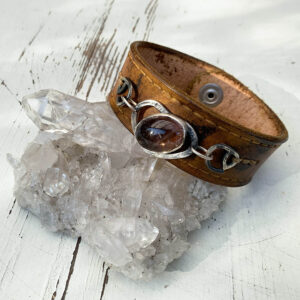 Leren armband met ametrien